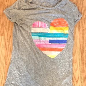 Grey T-Shirt With Big Heart